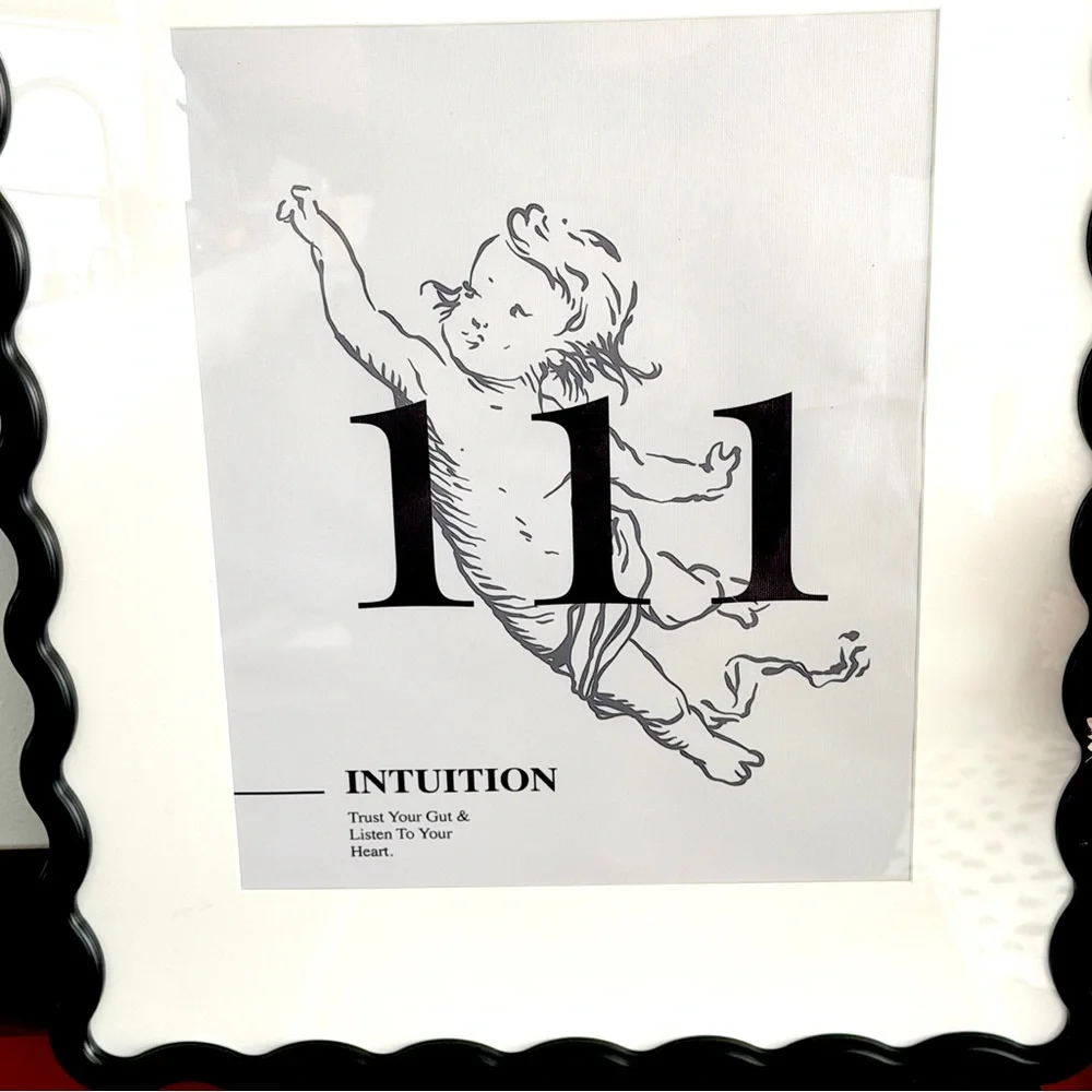 Angel Numbers 111 Intuition Spiritual Canvas Art Print Cupid Squiggle Framed Art